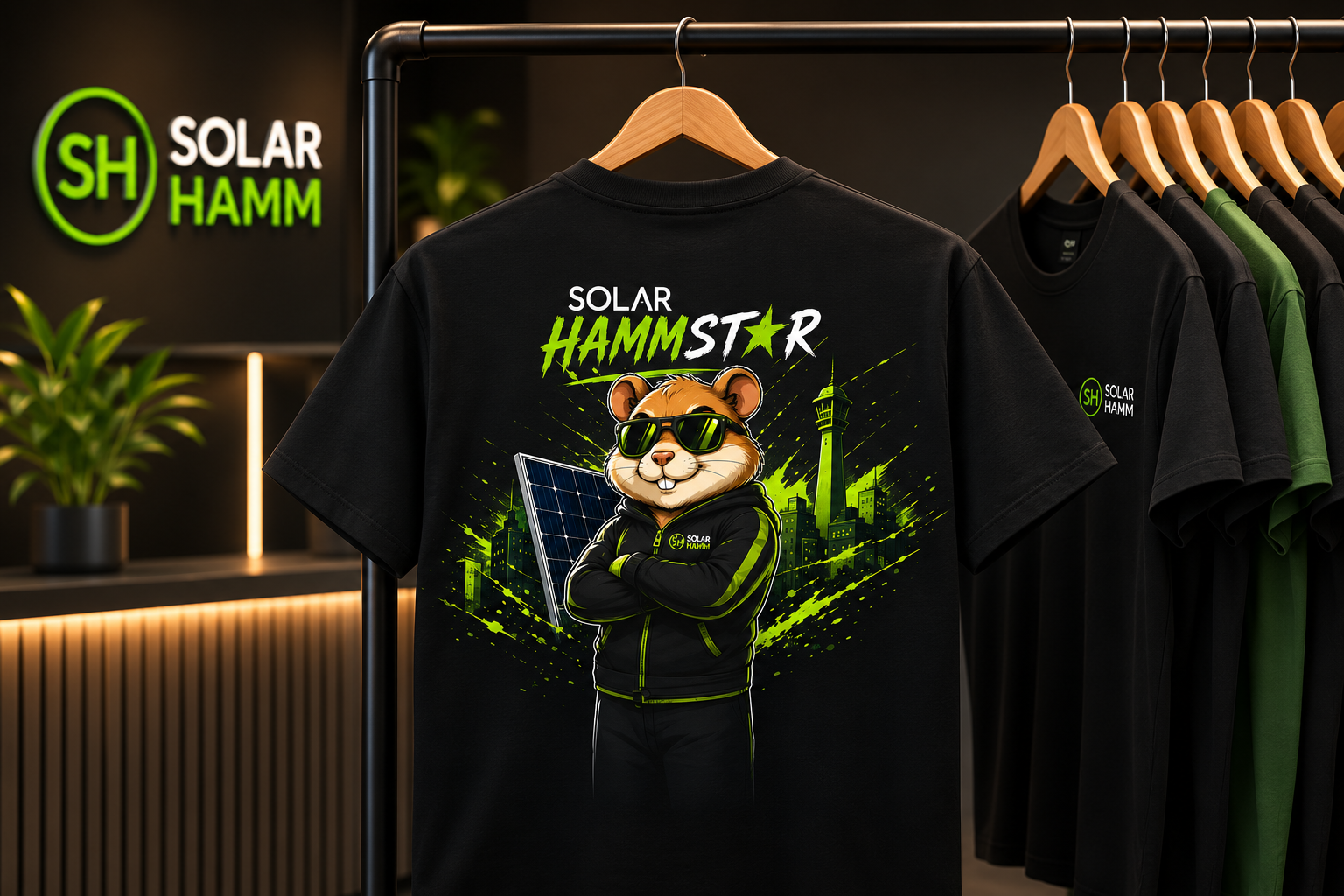 Solar Hamm „HAMMSTAR" T-Shirt mit Hamster-Maskottchen