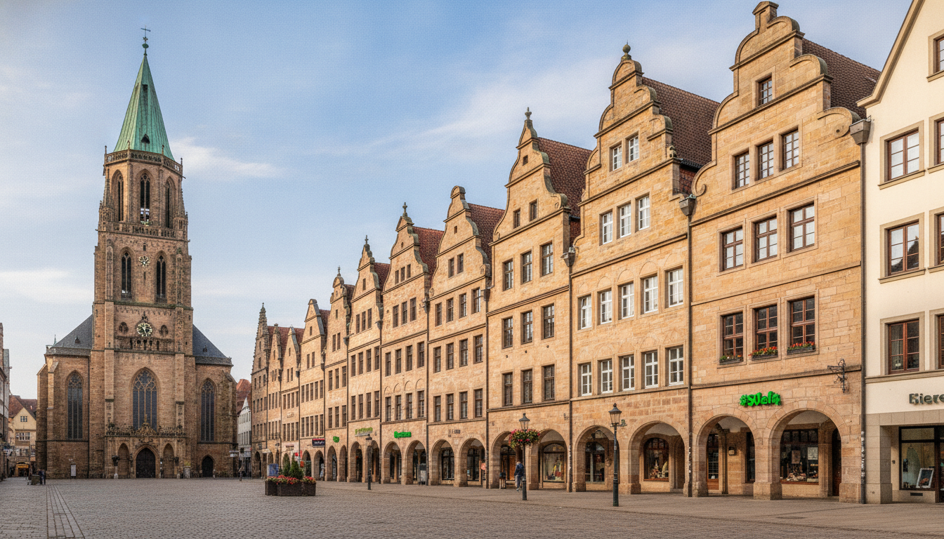 Photovoltaik in Münster - Solar Hamm (Prinzipalmarkt mit Lambertikirche)