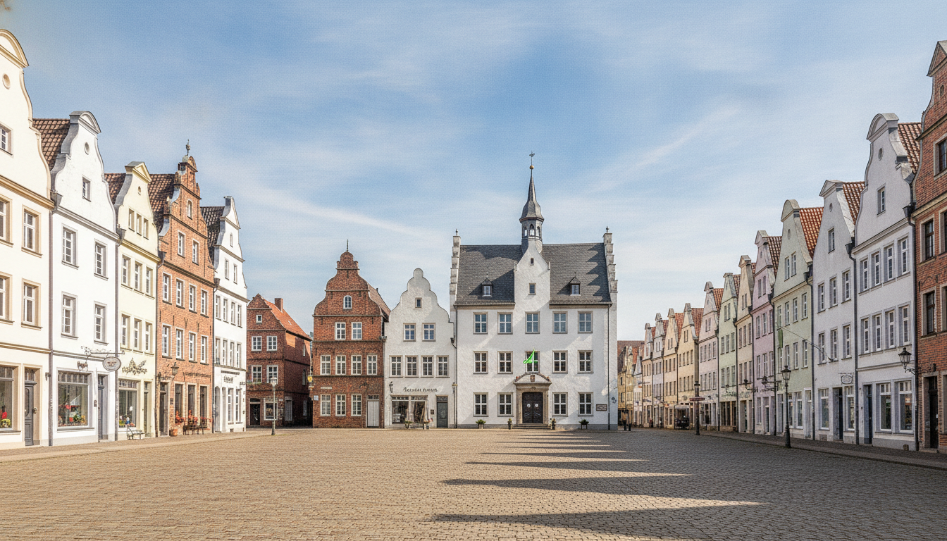 Photovoltaik in Warendorf - Solar Hamm (Historischer Marktplatz mit weißem Rathaus)