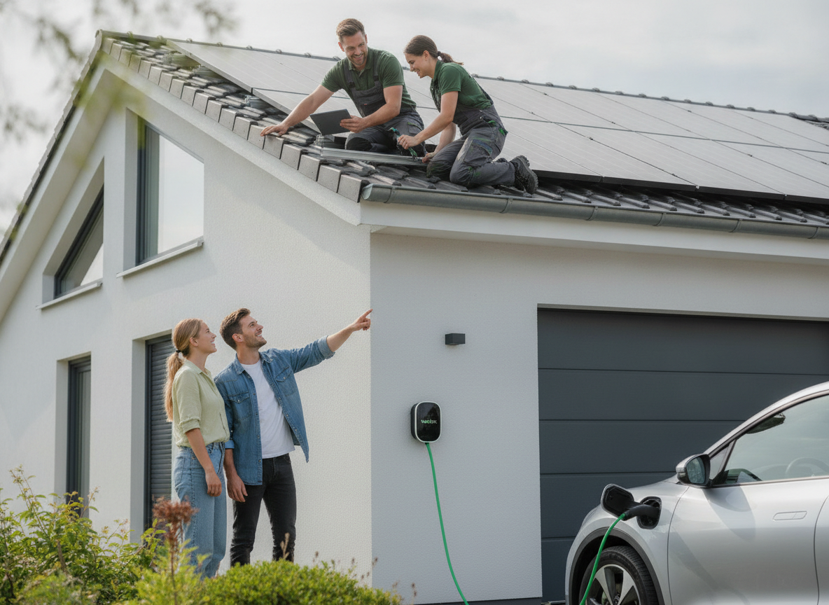 Montage & Beratung vom Meisterbetrieb - Überschussladen mit der Wallbox: PV-Strom direkt ins E-Auto - Solar Hamm